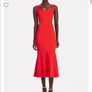 VERONICA BEARD Gloria Square Neck Flared Midi Dress, size 6